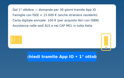 Carta della Cultura — dal 1° ottobre si può chiedere (anche le famiglie straniere)