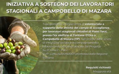 Campobello di Mazara, volontari cercasi: ALS MCL lancia un’iniziativa a sostegno dei lavoratori stagionali