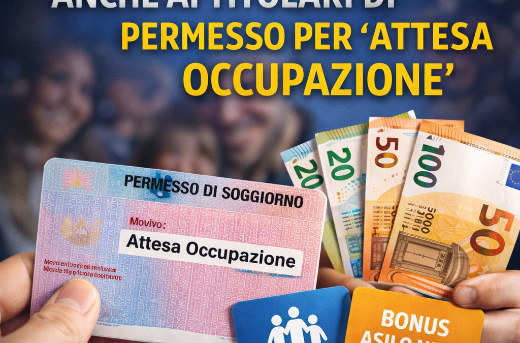 Assegno Unico e Bonus Nido anche ai titolari di permesso per “attesa occupazione”