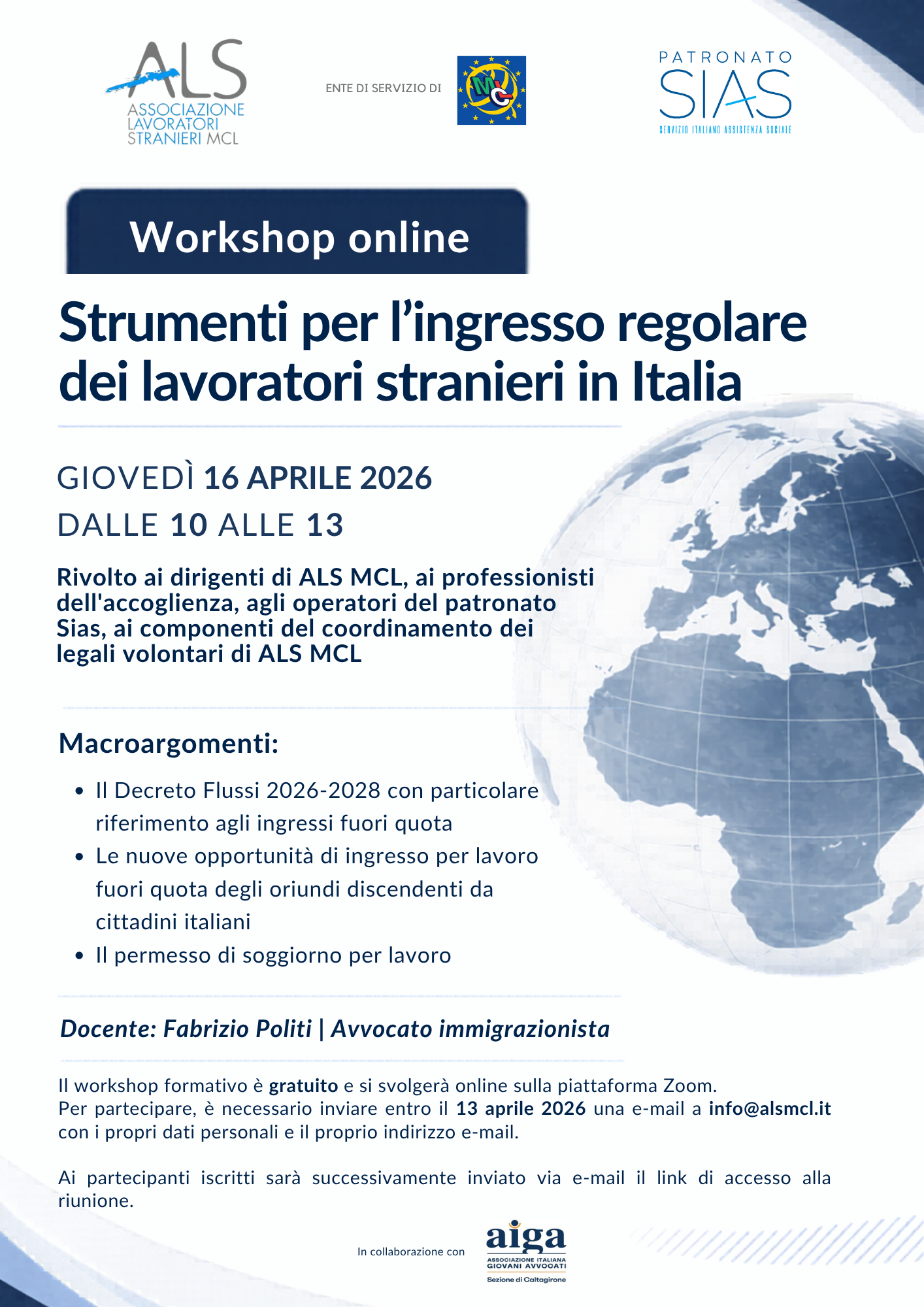 Strumenti per l’ingresso regolare dei lavoratori stranieri in Italia